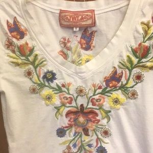 Johnny Was White Tee Shirt